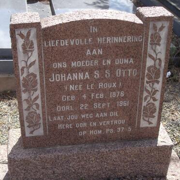 OTTO Johanna S.S. nee LE ROUX 1876-1961