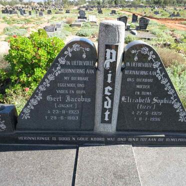 PIEDT Gert Jacobus 1923-1993 & Elizabeth Sophia 1929-1996