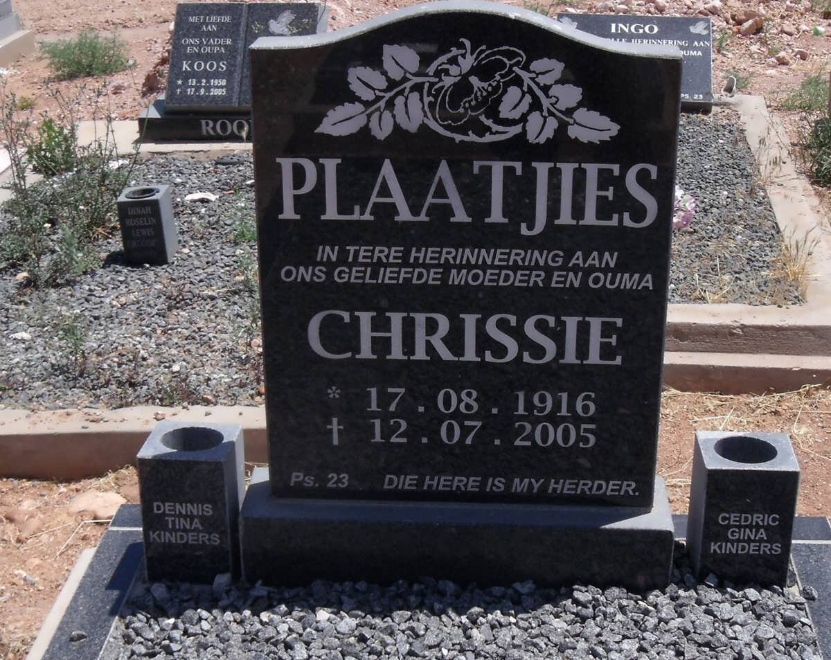 PLAATJIES Chrissie 1916-2005