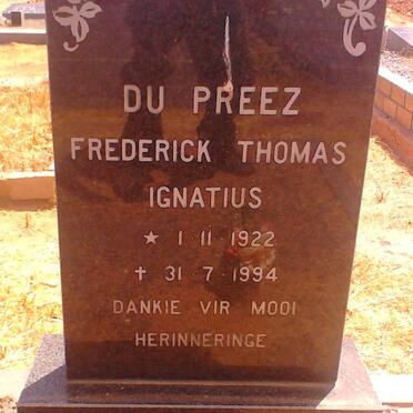 PREEZ Frederick Thomas Ignatius, du 1922-1994