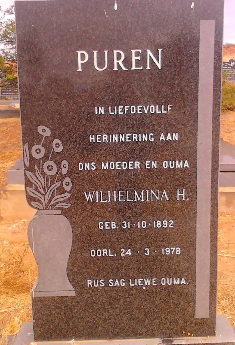 PUREN Wilhelmina H. 1892-1978