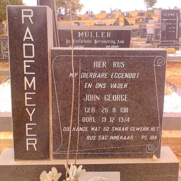 RADEMEYER John George 1911-1974