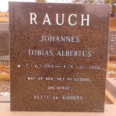 RAUCH Johannes Tobias Albertus 1913-1974
