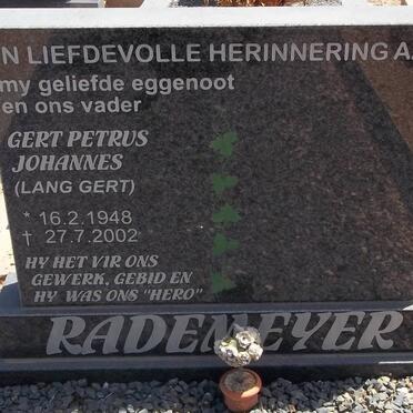 RADEMEYER Gert Petrus Johannes 1948-2002