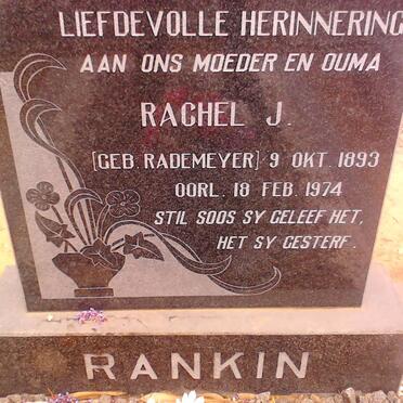 RANKIN Rachel J. nee RADEMEYER 1893-1974