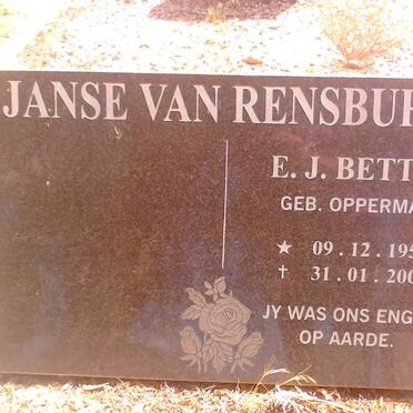 RENSBURG E.J., Janse van nee OPPERMAN 1950-2008