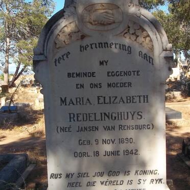 REDELINGHUYS Marie Elizabeth nee Jansen van RENSBURG 1890-1942