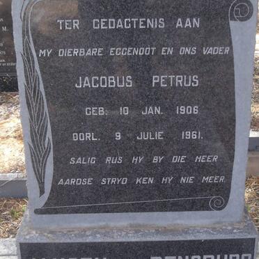 RENSBURG Jacobus Petrus, Jansen van 1906-1961