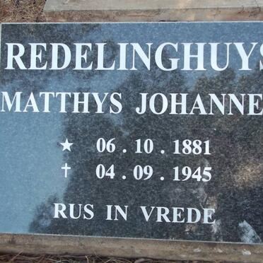REDELINGHUYS Matthys Johannes 1881-1945