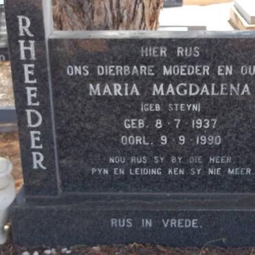 RHEEDER Maria Magdalena nee STEYN 1937-1990