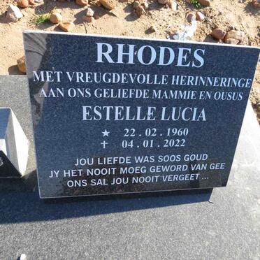 RHODES Estelle Lucia 1960-2022