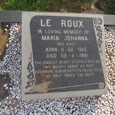 ROUX Maria Johanna, le nee BUIS 1920-1991