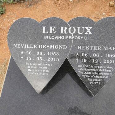 ROUX Neville Desmond, le 1953-2015 & Hester Maria 1960-2020