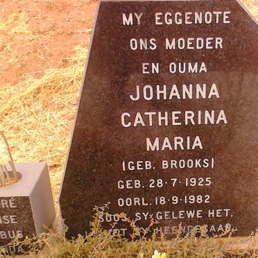 ROBERTSON Johanna Catherina Maria nee BROOKS 1925-1982