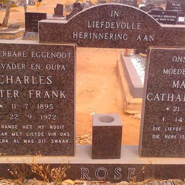 ROSE Charles Peter Frank 1895-1972 &amp; Martha Catharina Maria 1894-1983