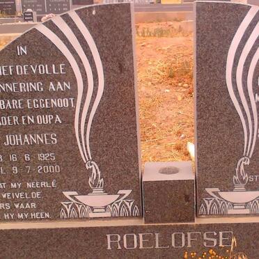 ROELOFSE Adam Johannes 1925-2000 &amp; Sophia Johanna Maria 1923-1981