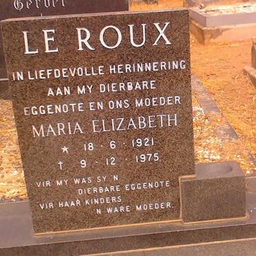 ROUX Maria Elizabeth, le 1921-1975