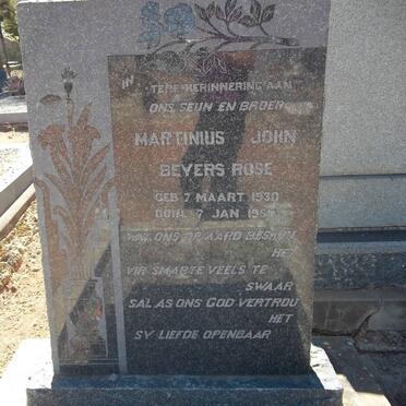 ROSE Martinius John Beyers 1930-1951