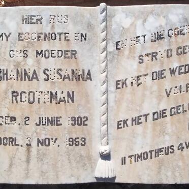 ROOTHMAN Johanna Susanna 1902-1953