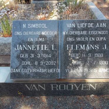 ROOYEN Elemans J., van 1908-1990 &amp; Jannetie L. 1914-2002