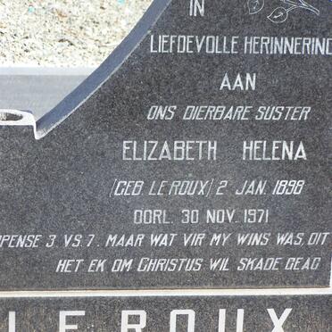 ROUX Elizabeth Helena, le nee LE ROUX 1898-1971