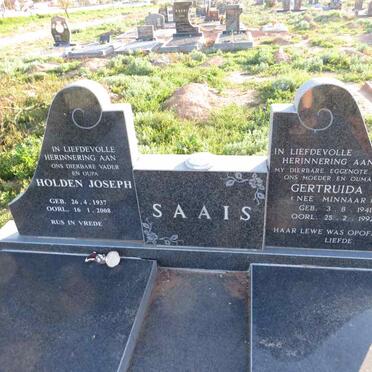 SAAIS Holden Joseph 1937-2008 & Gertruida MINNAAR 1941-1992