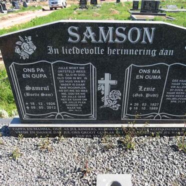 SAMSON Sameul 1926-2012 & Lenie PIEDT 1927-1989