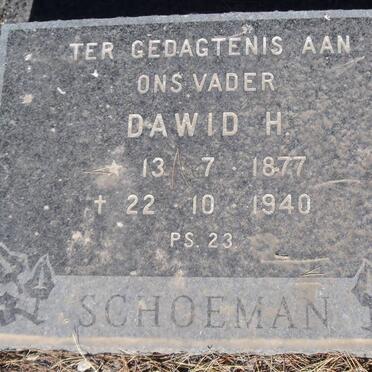 SCHOEMAN Dawid H. 1877-1940