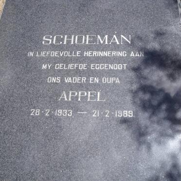 SCHOEMAN Appel 1933-1989