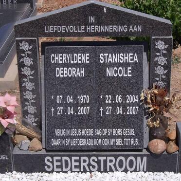 SEDERSTROOM Cheryldene Deborah 1970-2007 :: SEDERSTROOM Stanishea Nicole 2004-2007