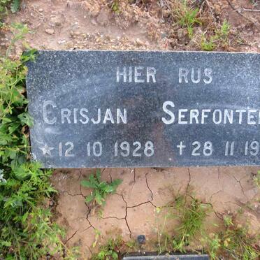 SERFONTEIN Crisjan 1928-1987