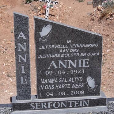 SERFONTEIN Annie 1923-2009