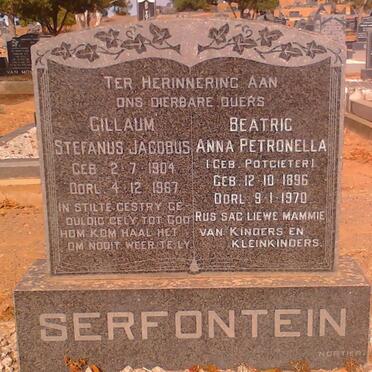 SERFONTEIN Stefanus Jacobus 1904-1967 &amp; Anna Petronella POTGIETER 1896-1970