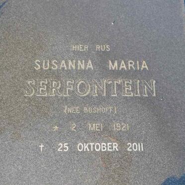 SERFONTEIN Susanna Maria nee BOSHOFF 1921-2011