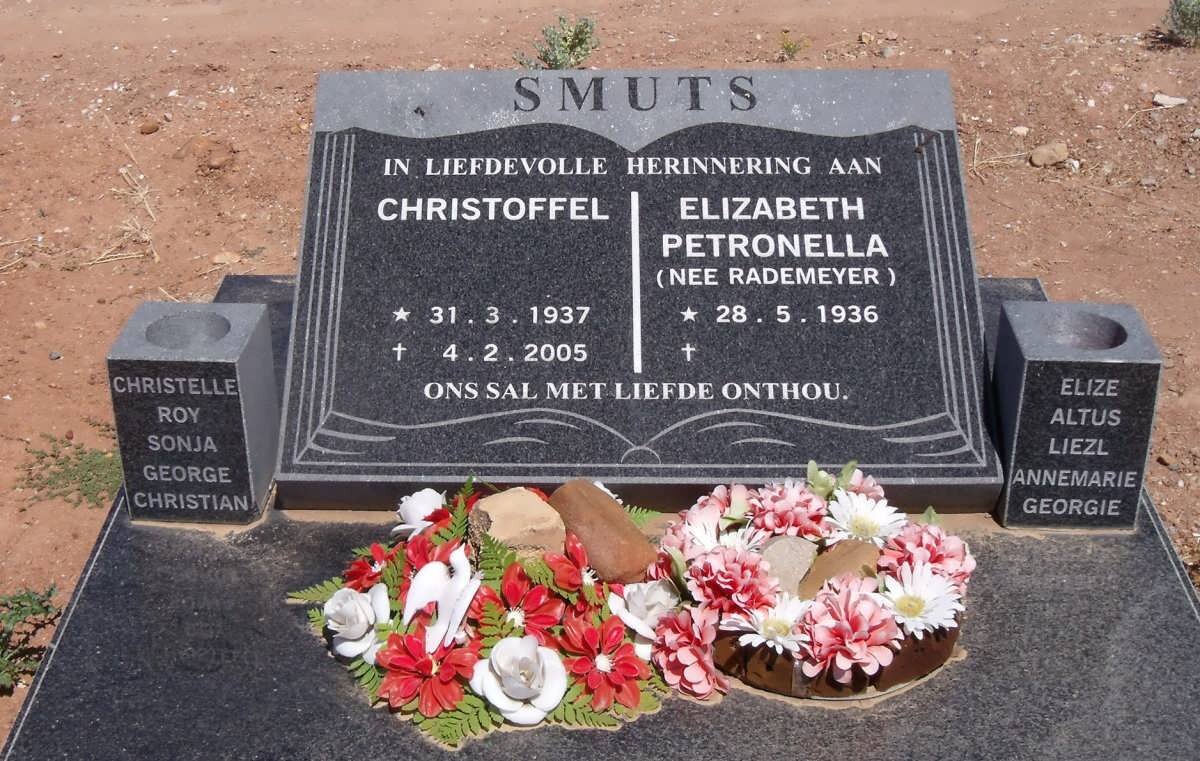 SMUTS Christoffel 1937-2005 &amp; Elizabeth Petronella RADEMEYER 1936-