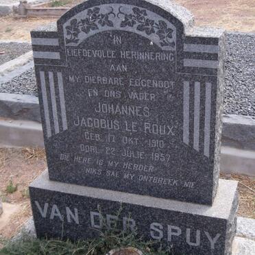 SPUY Johannes Jacobus Le Roux, van der 1910-1959