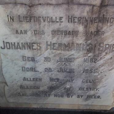 SPIES Johannes Hermanus 1862-1955