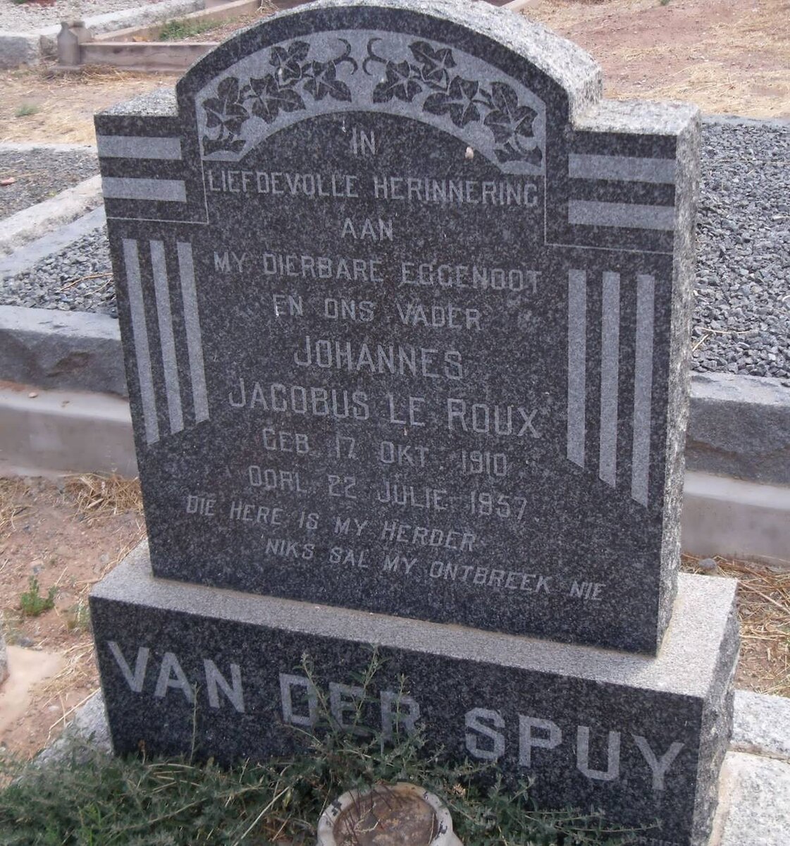 SPUY Johannes Jacobus Le Roux, van der 1910-1959