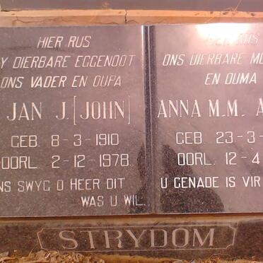 STRYDOM Jan J. 1910-1978 &amp; Anna M.M. 1909-1981