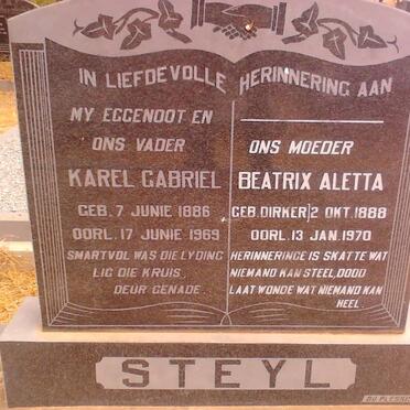 STEYL Karel Gabriel 1886-1969 &amp; Beatrix Aletta DIRKER 1888-1970