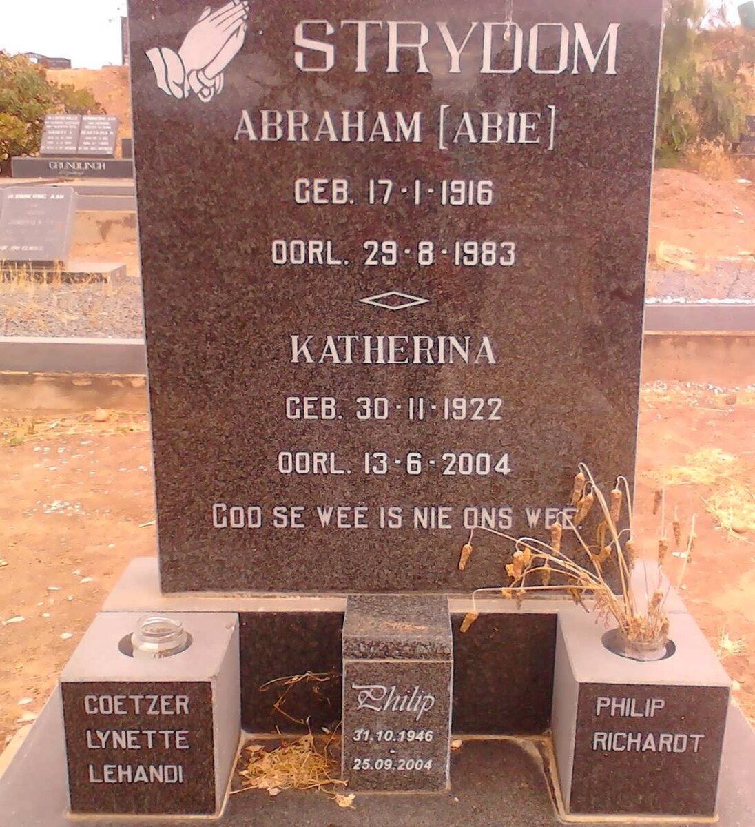STRYDOM Abraham 1916-1983 &amp; Katherina 1922-2004 :: STRYDOM Philip1946-2004