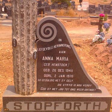 STOPFORTH Anna Maria  nee HENSTOCK 1945-1970