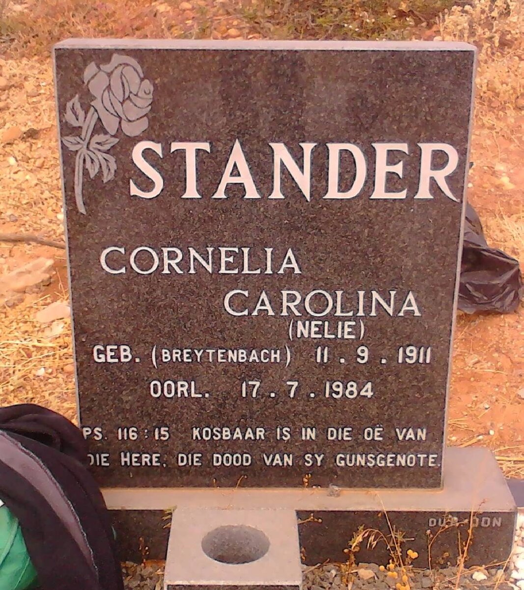STANDER Cornelia Carolina  nee BREYTENBACH 1911-1984