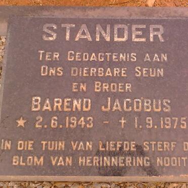 STANDER Barend Jacobus 1943-1975
