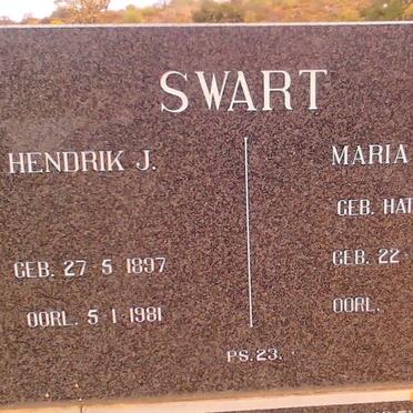 SWART Hendrik J. 1897-1981 &amp; Maria C.S. HATTINGH 1901-