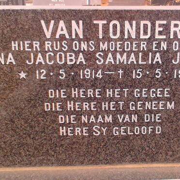 TONDER Anna Jacoba Samalia Johanna, van 1914-1998