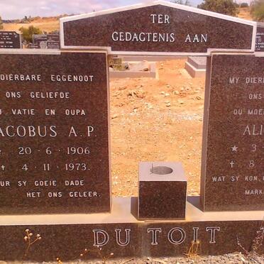 TOIT Jacobus A.P., du 1906-1973 &amp; Alida M. 1900-1987 