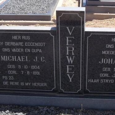 VERWEY Michael J.C. 1904-1991 &amp; Johanna P. 1908-1993