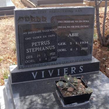 VIVIERS Petrus Stephanus 1927-1992 &amp; Abie 1934-2010