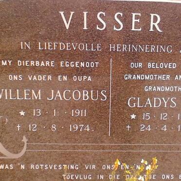VISSER Willem Jacobus 1911-1974 &amp; Gladys Ivy 1913-1993